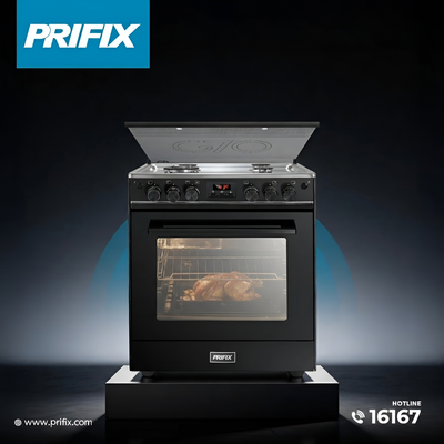 Prifix G70 gas cooker in black